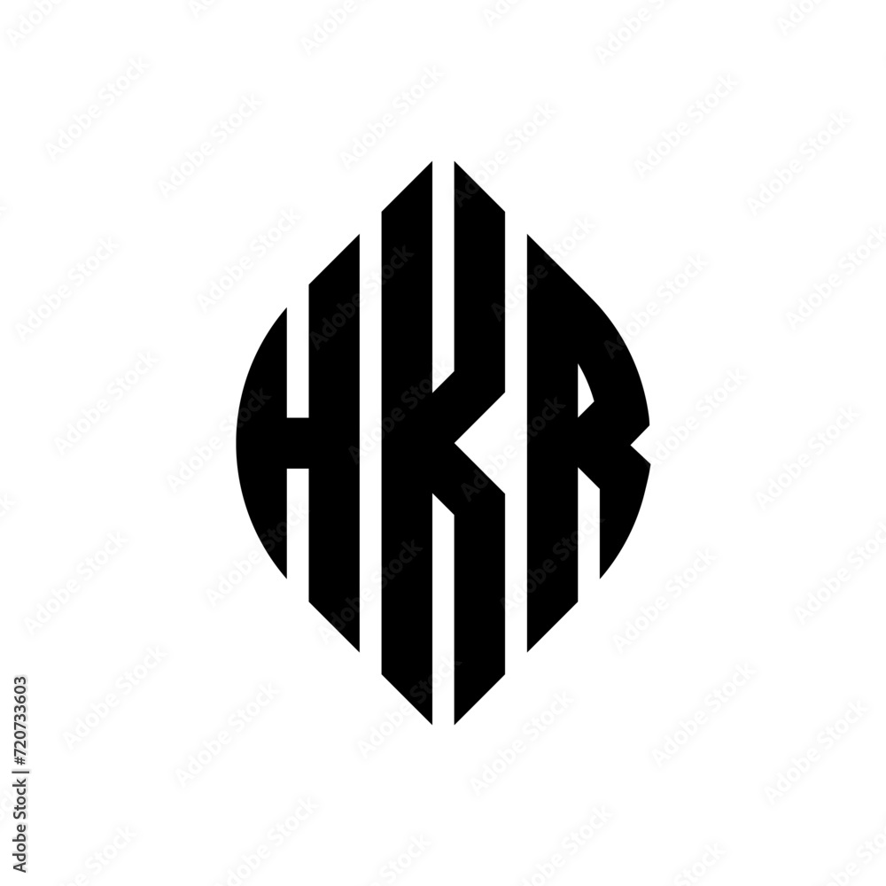 HKR circle letter logo design with circle and ellipse shape. HKR ellipse letters with typographic style. The three initials form a circle logo. HKR circle emblem abstract monogram letter mark vector. HKR circle letter logo design with circle and ellipse shape. HKR ellipse letters with typographic style. The three initials form a circle logo. HKR circle emblem abstract monogram letter mark vector.