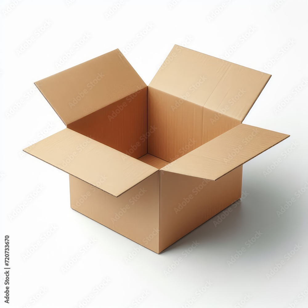 Open and empty cardboard box isolated on white background Open and empty cardboard box isolated on white background