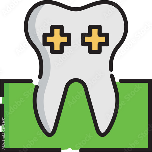 tartar forms on teeth, icon
