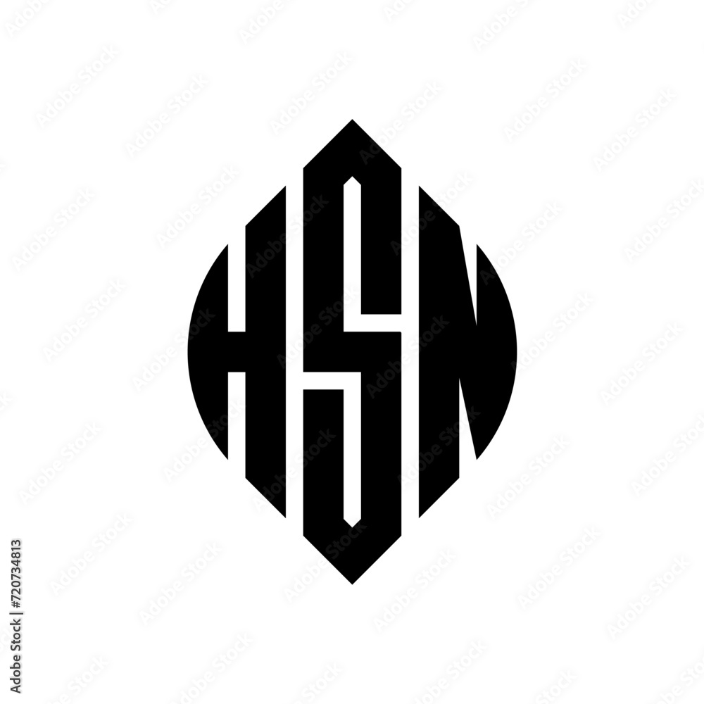 HSN circle letter logo design with circle and ellipse shape. HSN ellipse letters with typographic style. The three initials form a circle logo. HSN circle emblem abstract monogram letter mark vector. HSN circle letter logo design with circle and ellipse shape. HSN ellipse letters with typographic style. The three initials form a circle logo. HSN circle emblem abstract monogram letter mark vector.