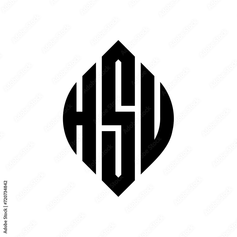 HSU circle letter logo design with circle and ellipse shape. HSU ellipse letters with typographic style. The three initials form a circle logo. HSU circle emblem abstract monogram letter mark vector. HSU circle letter logo design with circle and ellipse shape. HSU ellipse letters with typographic style. The three initials form a circle logo. HSU circle emblem abstract monogram letter mark vector.