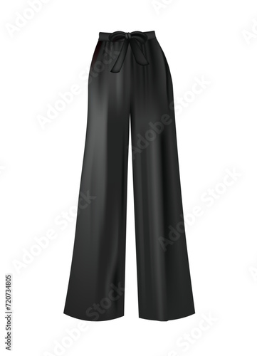 Black wide pants. vector illustration	