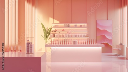 Pharmaceutical environment inspired by health and wellness  using a gradient from pale pink to blush  for a visually appealing and professional look