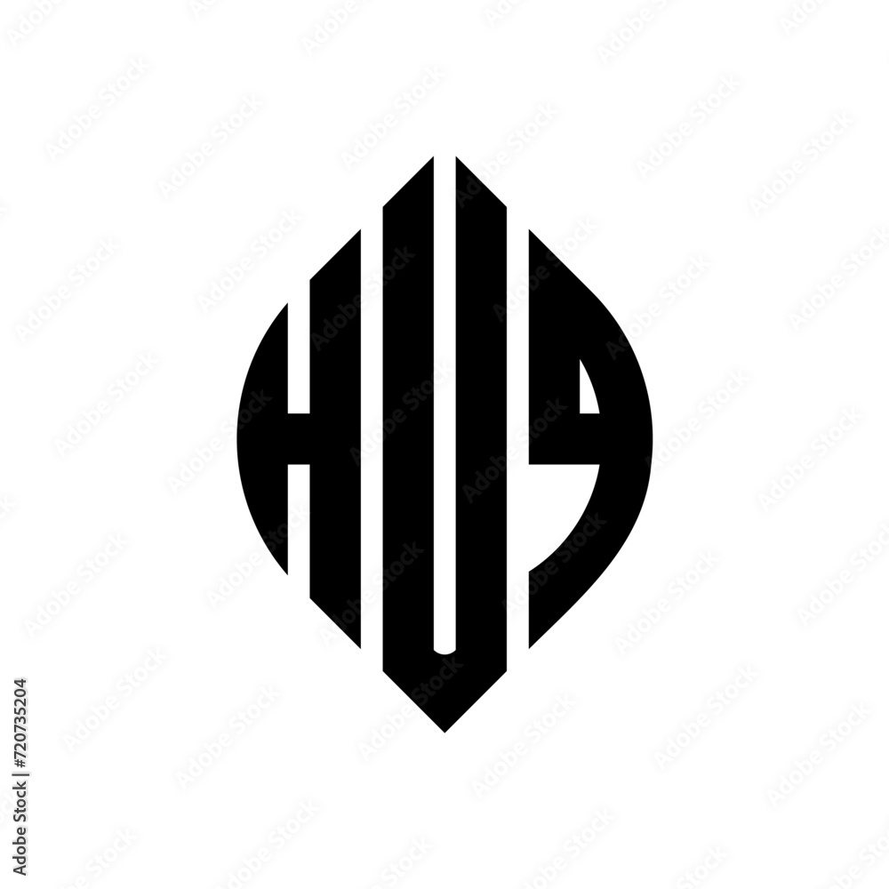 HUQ circle letter logo design with circle and ellipse shape. HUQ ellipse letters with typographic style. The three initials form a circle logo. HUQ circle emblem abstract monogram letter mark vector. HUQ circle letter logo design with circle and ellipse shape. HUQ ellipse letters with typographic style. The three initials form a circle logo. HUQ circle emblem abstract monogram letter mark vector.