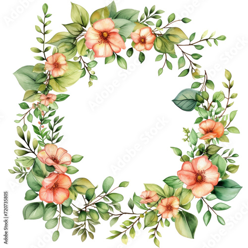 watercolor wedding elegant border isolated