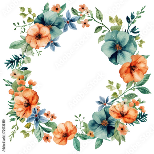 watercolor wedding elegant border isolated
