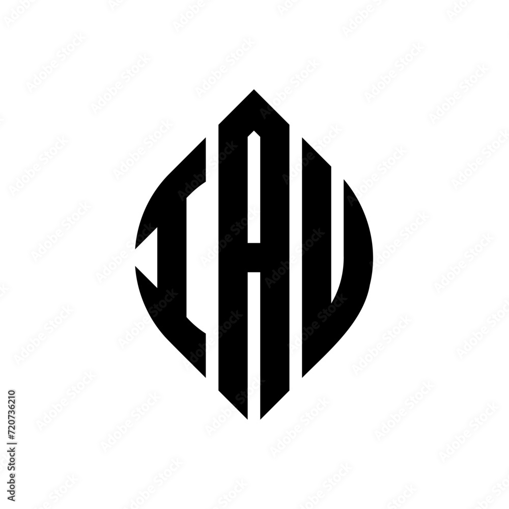 IAU circle letter logo design with circle and ellipse shape. IAU ellipse letters with typographic style. The three initials form a circle logo. IAU circle emblem abstract monogram letter mark vector. IAU circle letter logo design with circle and ellipse shape. IAU ellipse letters with typographic style. The three initials form a circle logo. IAU circle emblem abstract monogram letter mark vector.