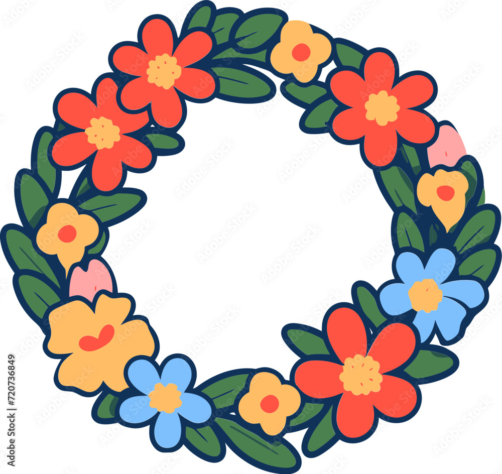 Vectorized Vintage Charm Wreath IllustrationWhimsical Floral Rings Vector Wreaths
