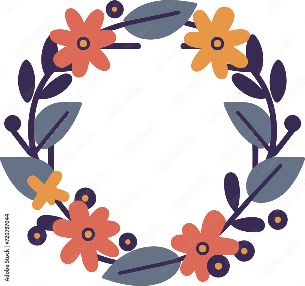 Digital Floral Circlets Wreath DesignsVectorized Seasonal Splendor Wreaths