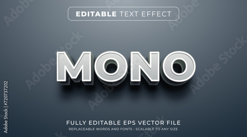 Εκτύπωση καμβά Editable text effect in grey monochrome style