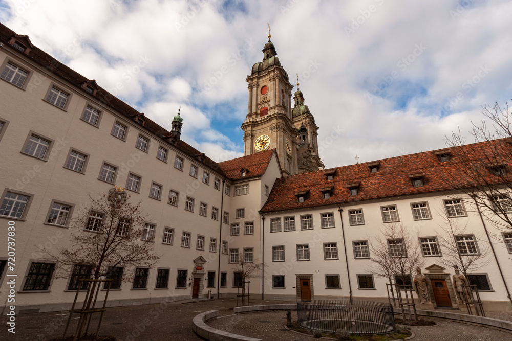 In the courtyard of the Abbey in St. Gallen