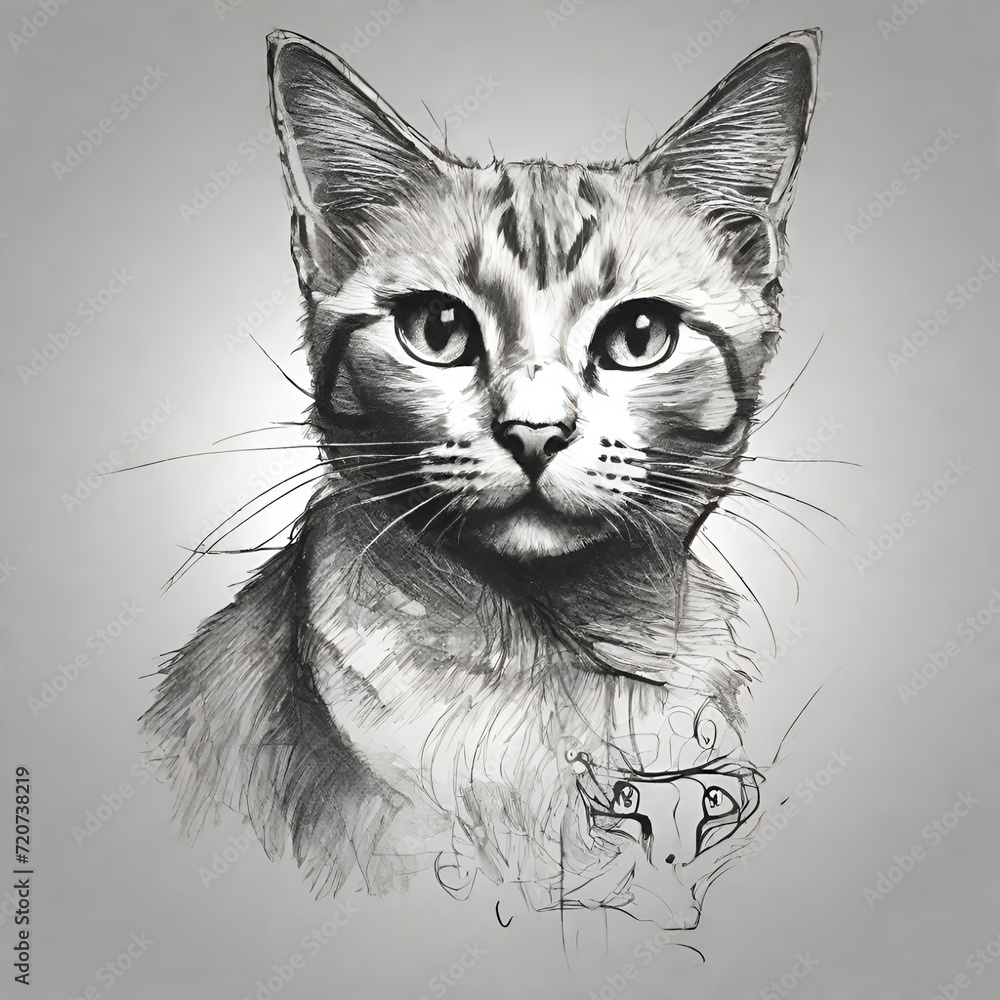 view of cat illustration view of cat illustration