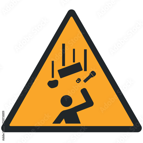 WARNING PICTOGRAM, WARNING; FALLING OBJECTS ISO 7010 - W035, VECTOR