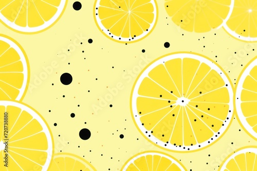 Lemon minimalistic background with line and dot pattern