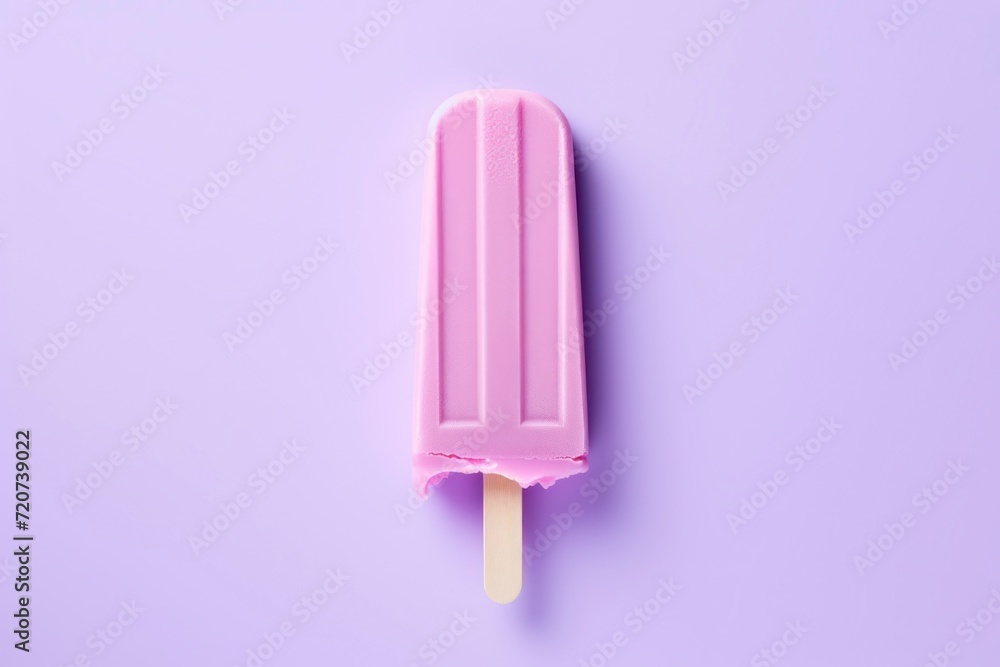 Yellow ice cream stick on pink background. Minimal summer concept. Yellow ice cream stick on pink background. Minimal summer concept.