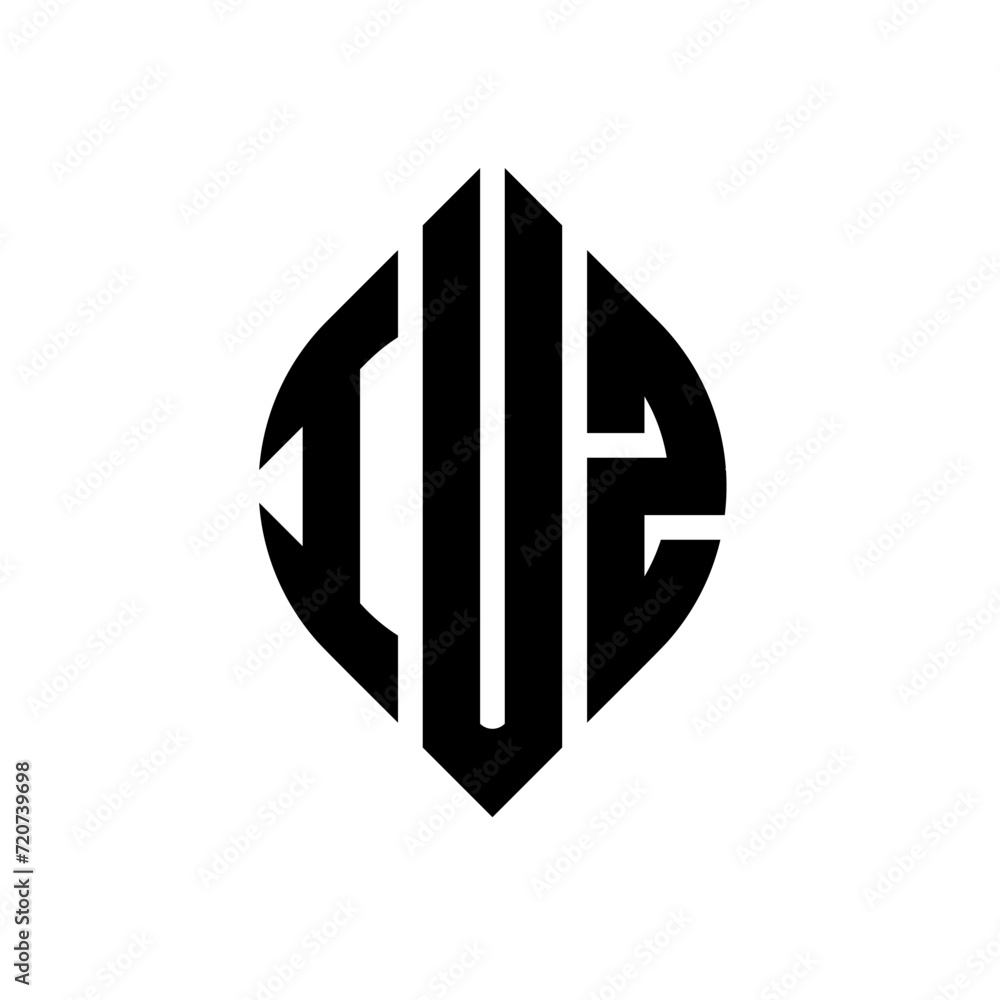IUZ circle letter logo design with circle and ellipse shape. IUZ ellipse letters with typographic style. The three initials form a circle logo. IUZ circle emblem abstract monogram letter mark vector. IUZ circle letter logo design with circle and ellipse shape. IUZ ellipse letters with typographic style. The three initials form a circle logo. IUZ circle emblem abstract monogram letter mark vector.