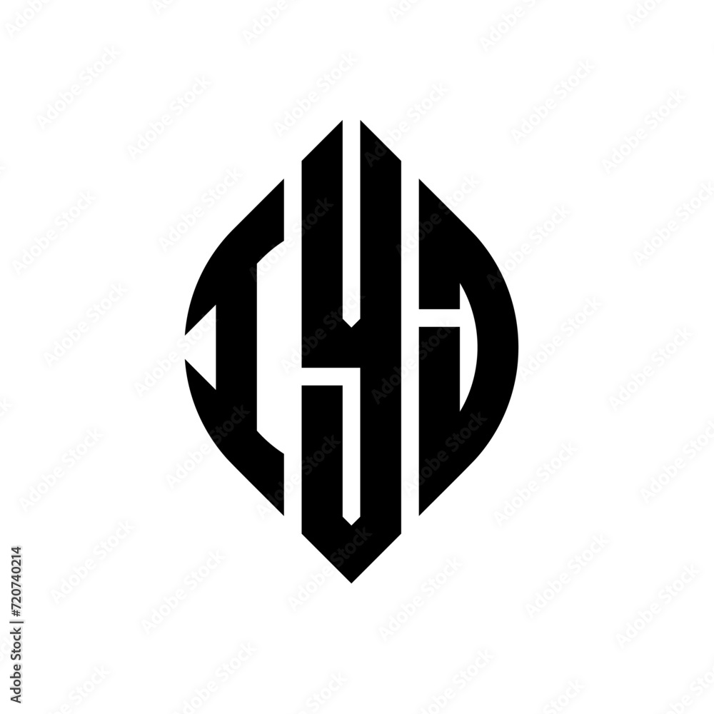 IYJ circle letter logo design with circle and ellipse shape. IYJ ellipse letters with typographic style. The three initials form a circle logo. IYJ circle emblem abstract monogram letter mark vector. IYJ circle letter logo design with circle and ellipse shape. IYJ ellipse letters with typographic style. The three initials form a circle logo. IYJ circle emblem abstract monogram letter mark vector.