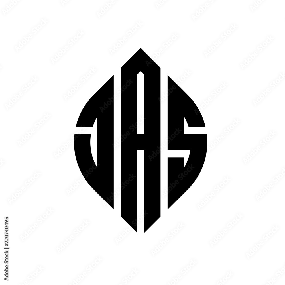JAS circle letter logo design with circle and ellipse shape. JAS ellipse letters with typographic style. The three initials form a circle logo. JAS circle emblem abstract monogram letter mark vector. JAS circle letter logo design with circle and ellipse shape. JAS ellipse letters with typographic style. The three initials form a circle logo. JAS circle emblem abstract monogram letter mark vector.