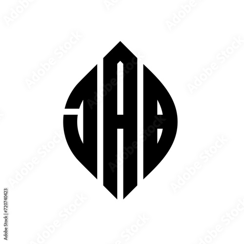 JAB circle letter logo design with circle and ellipse shape. JAB ellipse letters with typographic style. The three initials form a circle logo. JAB circle emblem abstract monogram letter mark vector.