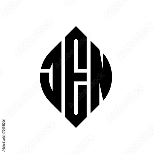 JEN circle letter logo design with circle and ellipse shape. JEN ellipse letters with typographic style. The three initials form a circle logo. JEN circle emblem abstract monogram letter mark vector.