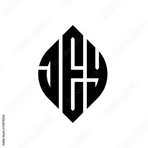 JEY circle letter logo design with circle and ellipse shape. JEY ellipse letters with typographic style. The three initials form a circle logo. JEY circle emblem abstract monogram letter mark vector.