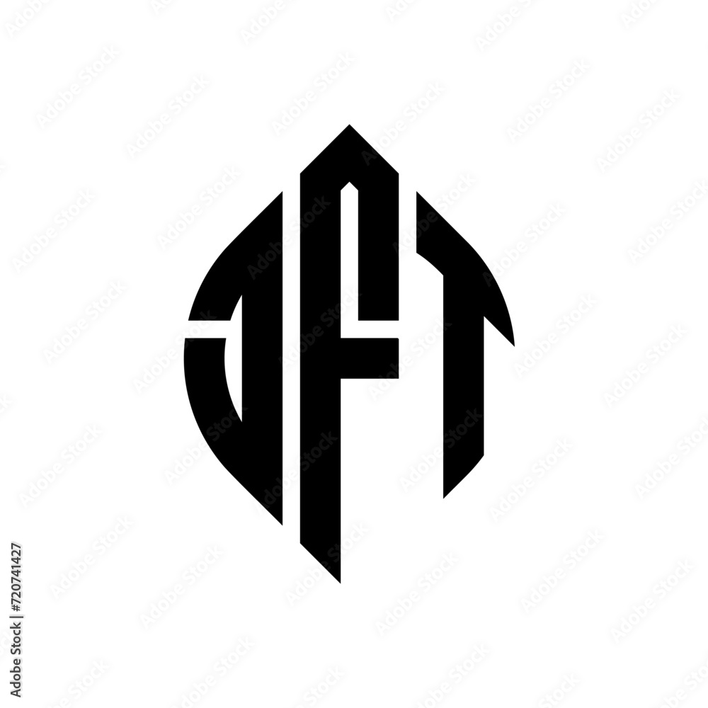 JFT circle letter logo design with circle and ellipse shape. JFT ellipse letters with typographic style. The three initials form a circle logo. JFT circle emblem abstract monogram letter mark vector. JFT circle letter logo design with circle and ellipse shape. JFT ellipse letters with typographic style. The three initials form a circle logo. JFT circle emblem abstract monogram letter mark vector.