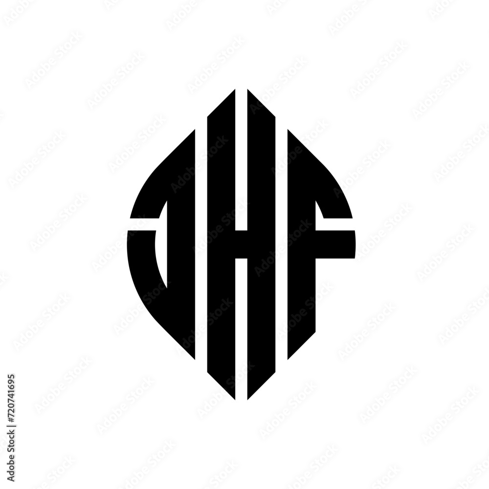 JHF circle letter logo design with circle and ellipse shape. JHF ellipse letters with typographic style. The three initials form a circle logo. JHF circle emblem abstract monogram letter mark vector. JHF circle letter logo design with circle and ellipse shape. JHF ellipse letters with typographic style. The three initials form a circle logo. JHF circle emblem abstract monogram letter mark vector.