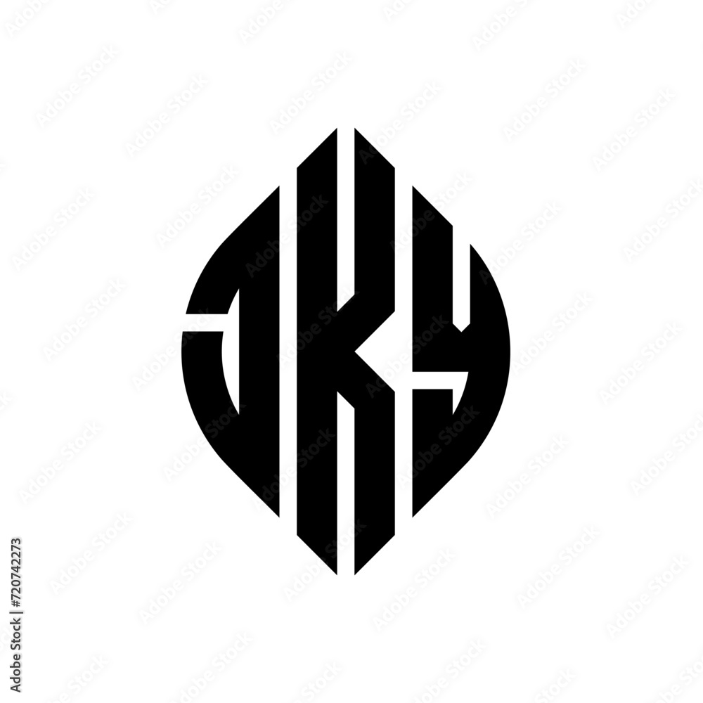 JKY circle letter logo design with circle and ellipse shape. JKY ellipse letters with typographic style. The three initials form a circle logo. JKY circle emblem abstract monogram letter mark vector. JKY circle letter logo design with circle and ellipse shape. JKY ellipse letters with typographic style. The three initials form a circle logo. JKY circle emblem abstract monogram letter mark vector.