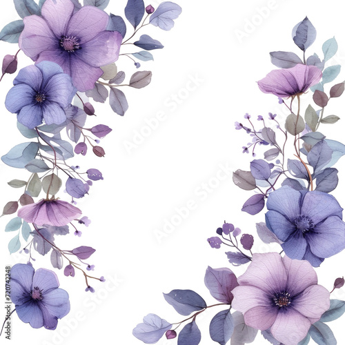 watercolor wedding elegant border isolated