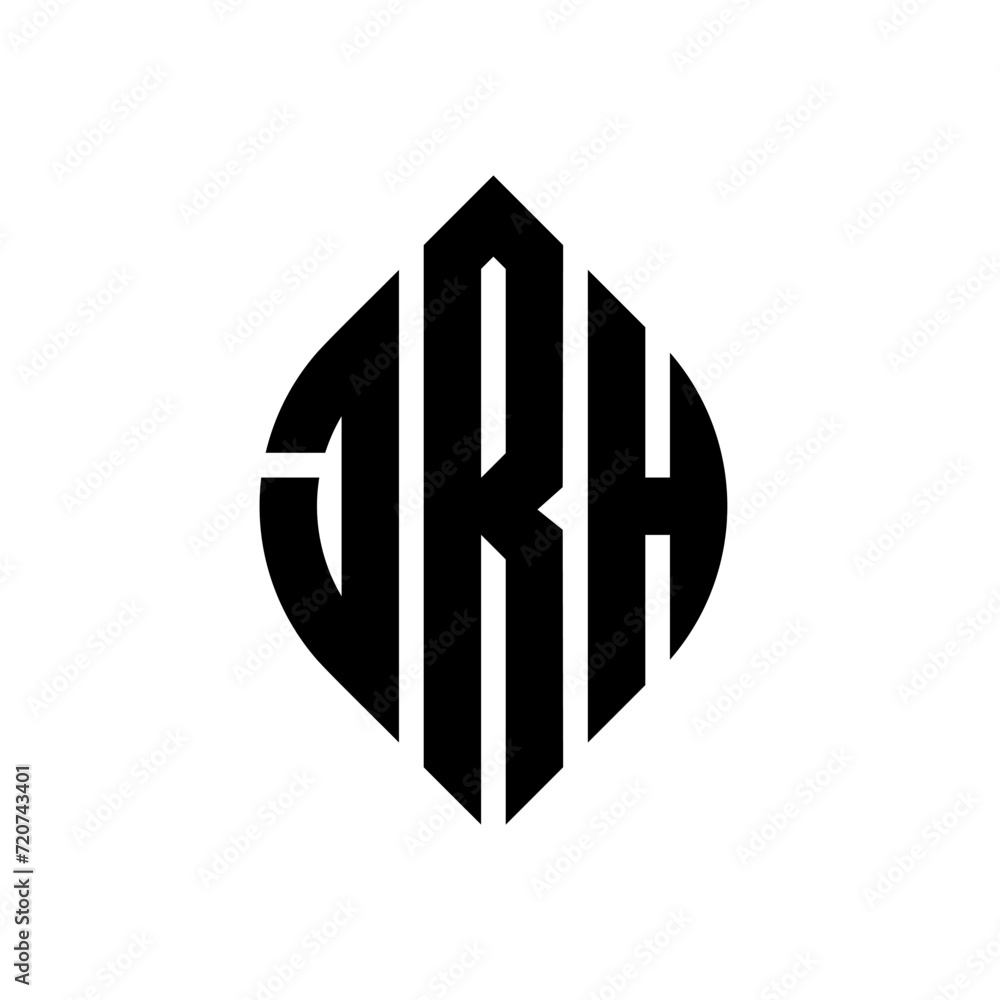 JRH circle letter logo design with circle and ellipse shape. JRH ellipse letters with typographic style. The three initials form a circle logo. JRH circle emblem abstract monogram letter mark vector. JRH circle letter logo design with circle and ellipse shape. JRH ellipse letters with typographic style. The three initials form a circle logo. JRH circle emblem abstract monogram letter mark vector.