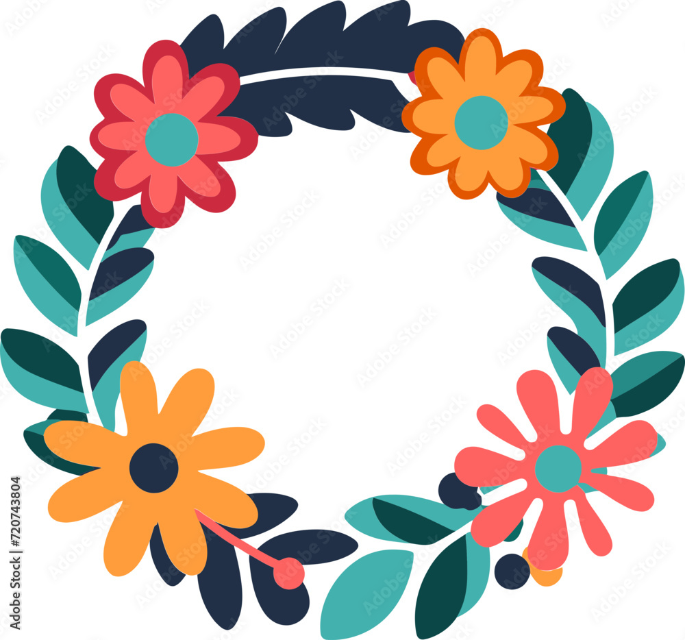 Seasonal Wreath Showcase Digital Ornamental DesignsRustic Charm Illustrated Festive Vectorized Flora