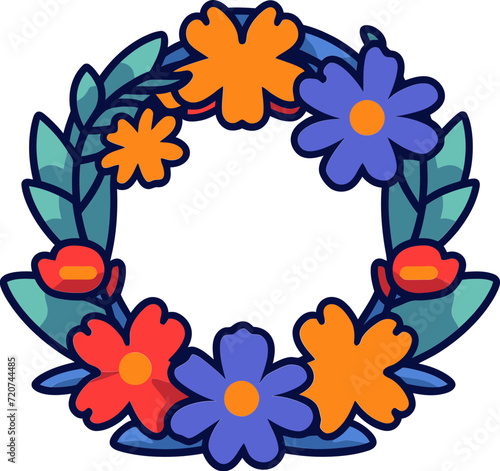 Seasonal Circlet Collection Vectorized Wreath WonderWhimsical Holiday Hoops Ornate Vectorized Florals