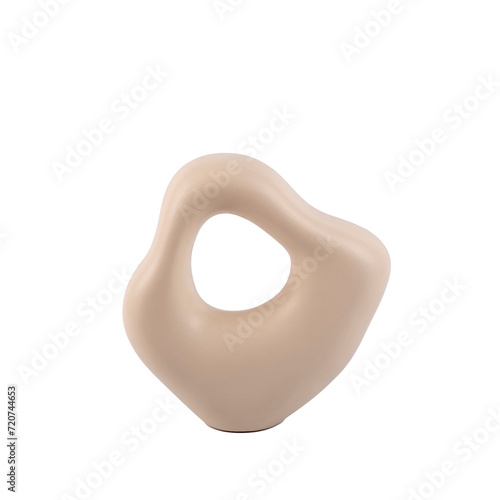trendy design decorative ceramic vase isolated on white background
