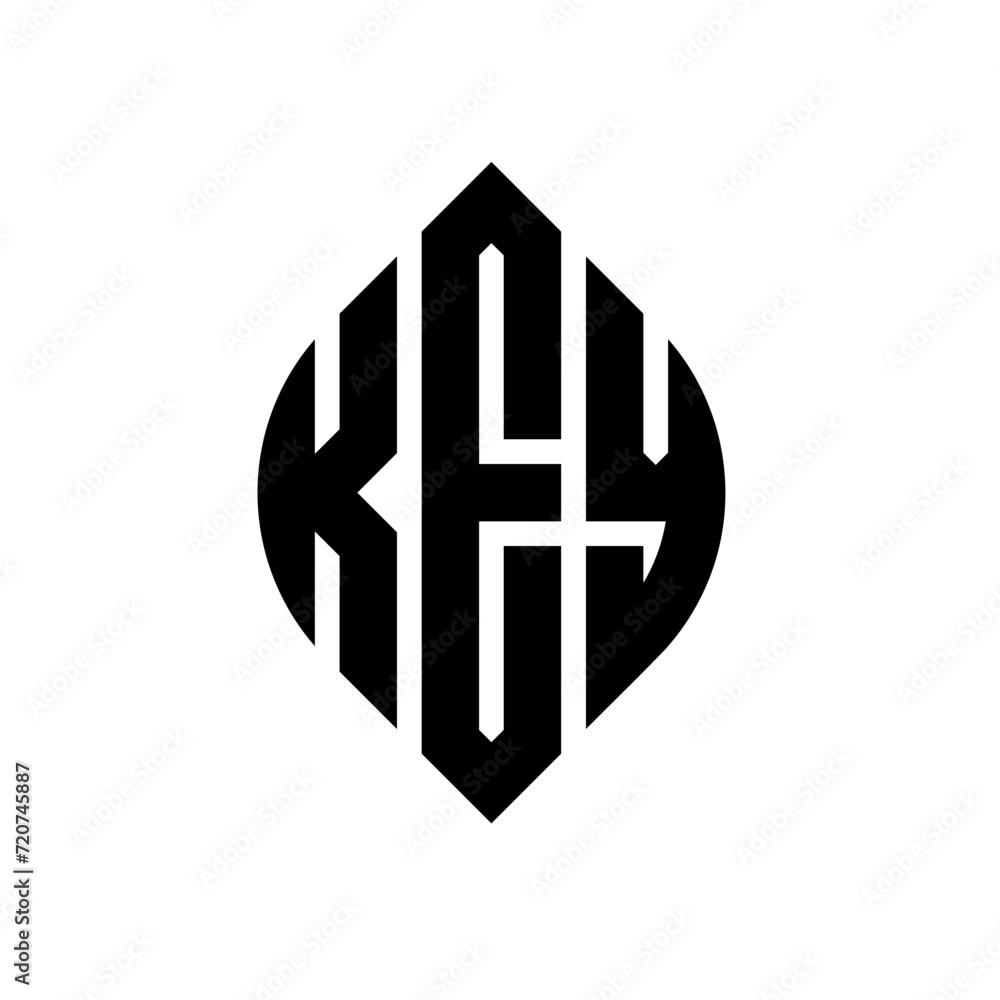 KEY circle letter logo design with circle and ellipse shape. KEY ellipse letters with typographic style. The three initials form a circle logo. KEY circle emblem abstract monogram letter mark vector. KEY circle letter logo design with circle and ellipse shape. KEY ellipse letters with typographic style. The three initials form a circle logo. KEY circle emblem abstract monogram letter mark vector.