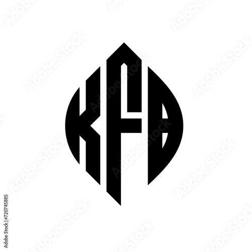 KFB circle letter logo design with circle and ellipse shape. KFB ellipse letters with typographic style. The three initials form a circle logo. KFB circle emblem abstract monogram letter mark vector. photo