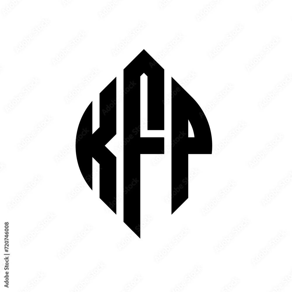 KFP circle letter logo design with circle and ellipse shape. KFP ellipse letters with typographic style. The three initials form a circle logo. KFP circle emblem abstract monogram letter mark vector. KFP circle letter logo design with circle and ellipse shape. KFP ellipse letters with typographic style. The three initials form a circle logo. KFP circle emblem abstract monogram letter mark vector.