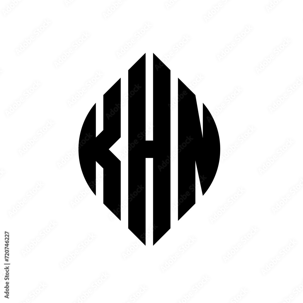 KHN circle letter logo design with circle and ellipse shape. KHN ellipse letters with typographic style. The three initials form a circle logo. KHN circle emblem abstract monogram letter mark vector. KHN circle letter logo design with circle and ellipse shape. KHN ellipse letters with typographic style. The three initials form a circle logo. KHN circle emblem abstract monogram letter mark vector.