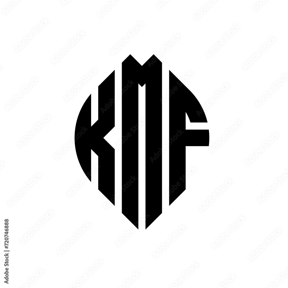 KMF circle letter logo design with circle and ellipse shape. KMF ellipse letters with typographic style. The three initials form a circle logo. KMF circle emblem abstract monogram letter mark vector. KMF circle letter logo design with circle and ellipse shape. KMF ellipse letters with typographic style. The three initials form a circle logo. KMF circle emblem abstract monogram letter mark vector.