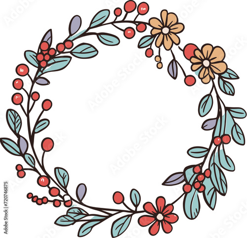 Holiday Wreath Border SetVintage Style Floral Wreaths