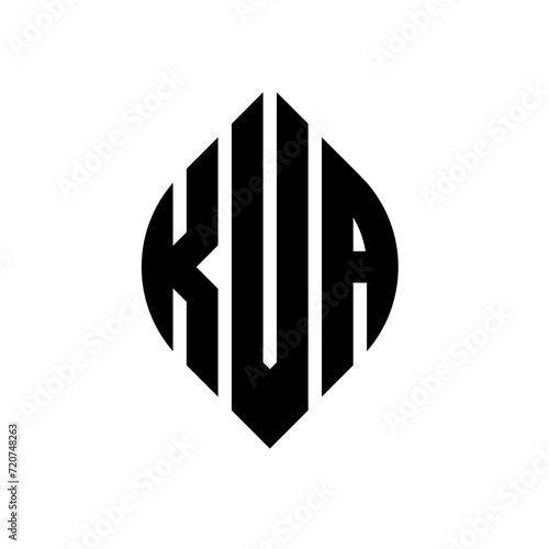 KVA circle letter logo design with circle and ellipse shape. KVA ellipse letters with typographic style. The three initials form a circle logo. KVA circle emblem abstract monogram letter mark vector.