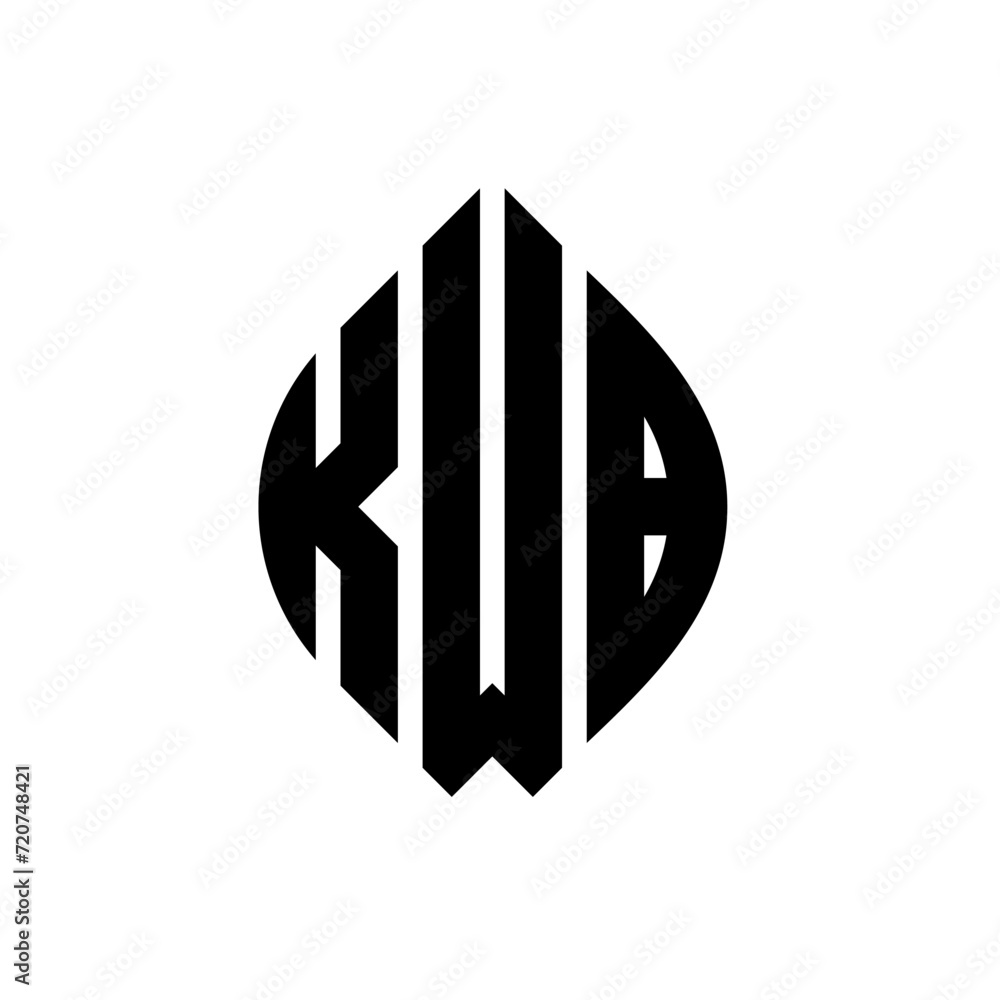 KWB circle letter logo design with circle and ellipse shape. KWB ellipse letters with typographic style. The three initials form a circle logo. KWB circle emblem abstract monogram letter mark vector. KWB circle letter logo design with circle and ellipse shape. KWB ellipse letters with typographic style. The three initials form a circle logo. KWB circle emblem abstract monogram letter mark vector.