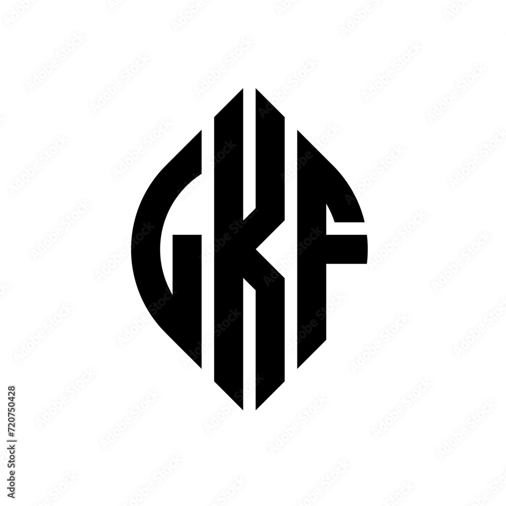 LKF circle letter logo design with circle and ellipse shape. LKF ellipse letters with typographic style. The three initials form a circle logo. LKF circle emblem abstract monogram letter mark vector. LKF circle letter logo design with circle and ellipse shape. LKF ellipse letters with typographic style. The three initials form a circle logo. LKF circle emblem abstract monogram letter mark vector.