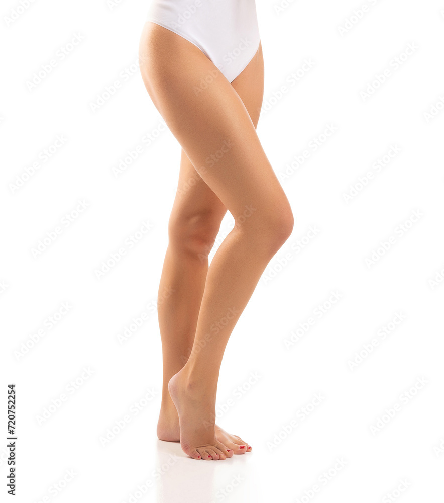 Perfect body of young and beautiful woman in swimsuit isolated on white. Weight loss, diet, sport and fitness concepts. Perfect body of young and beautiful woman in swimsuit isolated on white. Weight loss, diet, sport and fitness concepts.