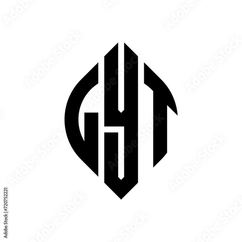 LYT circle letter logo design with circle and ellipse shape. LYT ellipse letters with typographic style. The three initials form a circle logo. LYT circle emblem abstract monogram letter mark vector.