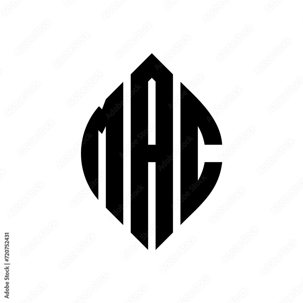 MAC circle letter logo design with circle and ellipse shape. MAC ellipse letters with typographic style. The three initials form a circle logo. MAC circle emblem abstract monogram letter mark vector. MAC circle letter logo design with circle and ellipse shape. MAC ellipse letters with typographic style. The three initials form a circle logo. MAC circle emblem abstract monogram letter mark vector.
