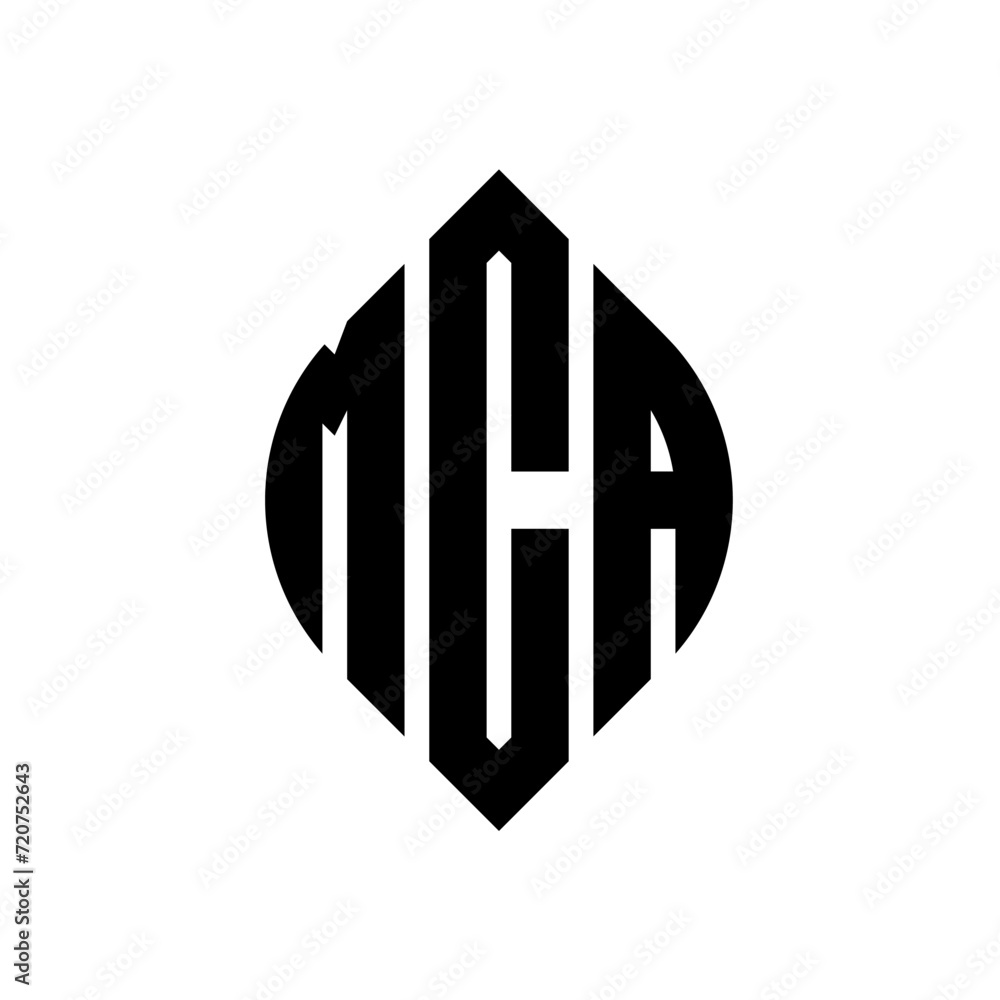 MCA circle letter logo design with circle and ellipse shape. MCA ellipse letters with typographic style. The three initials form a circle logo. MCA circle emblem abstract monogram letter mark vector. MCA circle letter logo design with circle and ellipse shape. MCA ellipse letters with typographic style. The three initials form a circle logo. MCA circle emblem abstract monogram letter mark vector.