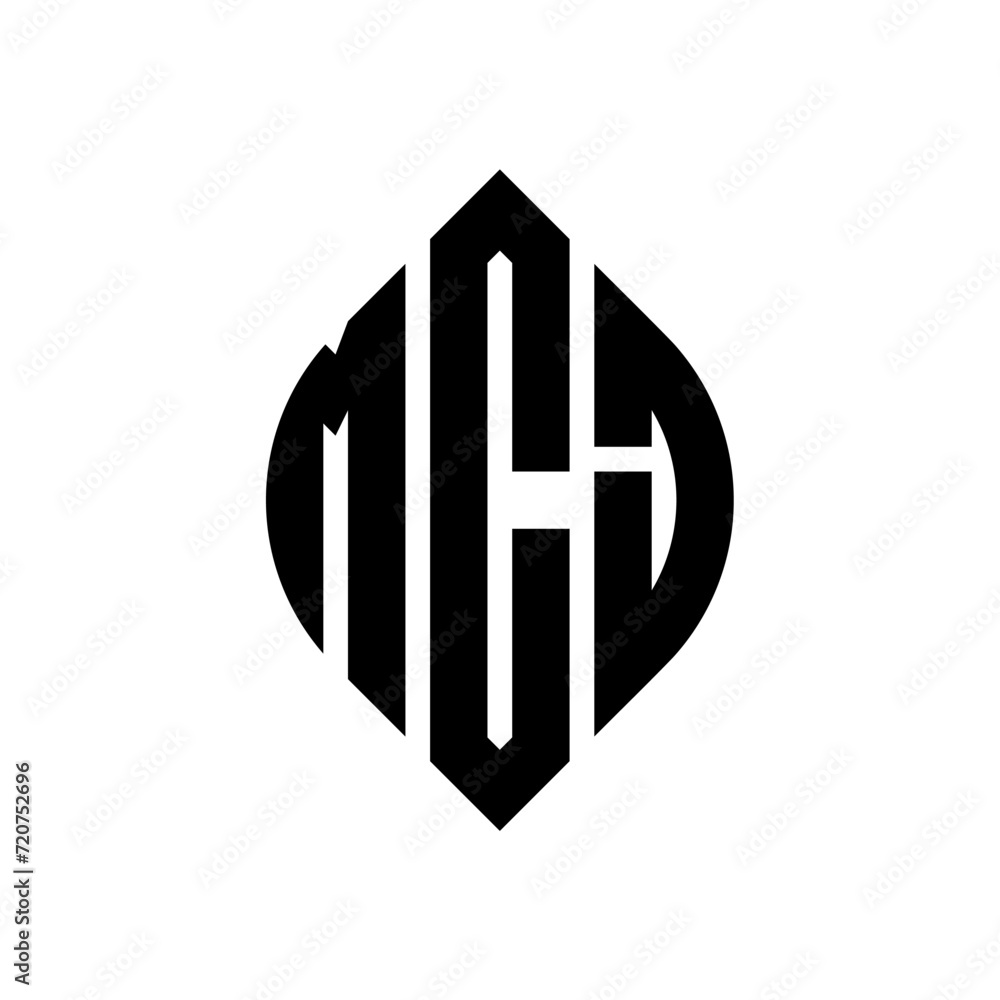 MCJ circle letter logo design with circle and ellipse shape. MCJ ellipse letters with typographic style. The three initials form a circle logo. MCJ circle emblem abstract monogram letter mark vector. MCJ circle letter logo design with circle and ellipse shape. MCJ ellipse letters with typographic style. The three initials form a circle logo. MCJ circle emblem abstract monogram letter mark vector.