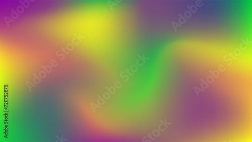 Mardi Gras abstract Blurred color Gradient backgrounds. Vibrant Templates banner for Fat Tuesday in Y2K fluid style in rich green purple and yellow colors
