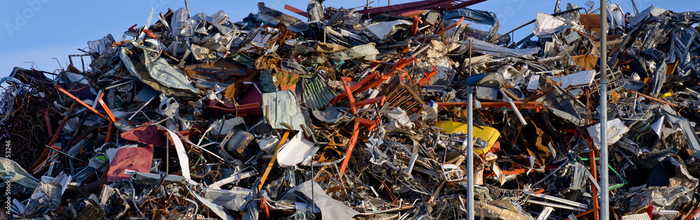 Scrap metal recycling compound viewed from above