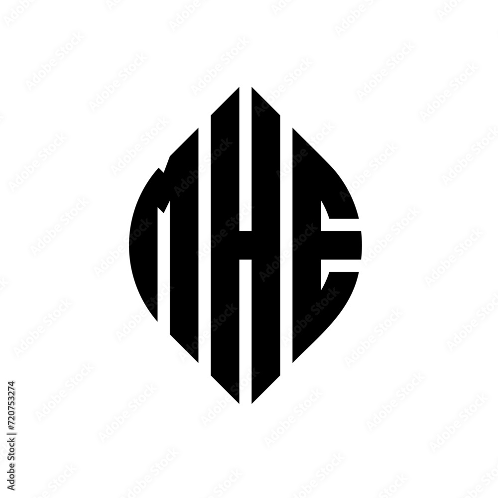 MHE circle letter logo design with circle and ellipse shape. MHE ellipse letters with typographic style. The three initials form a circle logo. MHE circle emblem abstract monogram letter mark vector. MHE circle letter logo design with circle and ellipse shape. MHE ellipse letters with typographic style. The three initials form a circle logo. MHE circle emblem abstract monogram letter mark vector.
